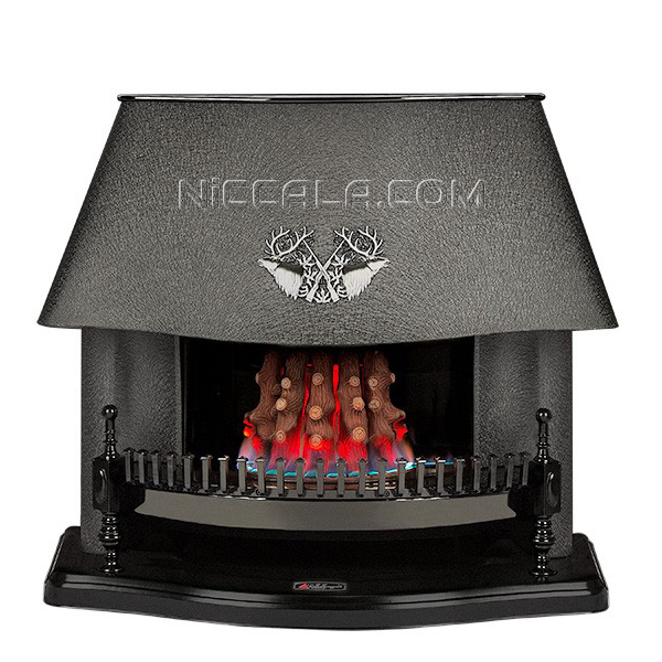 بخاری گازی نیک کالا طرح شومینه قوسی مدرن مشکی پوست ماری مدل MC110