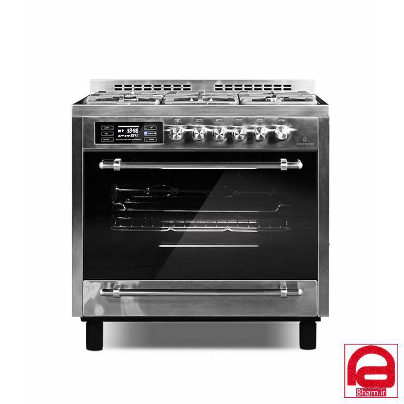 اجاق گاز تهران سبحان فردار الماس 6 شیر با شیشه رو تمام استیل