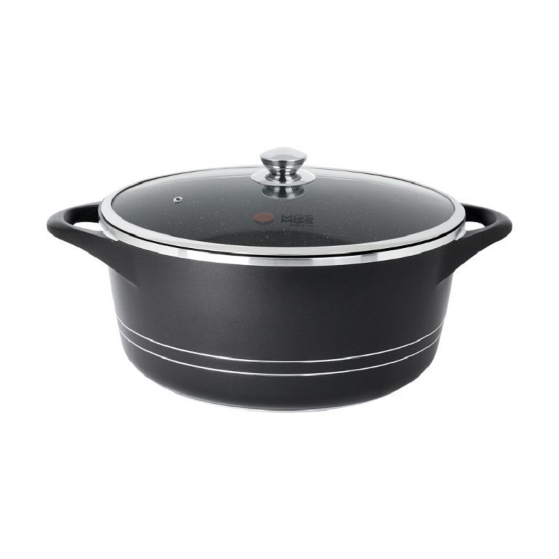 قابلمه ام جی اس سایز 36 گرانیتی طرح ایتالیا B دو دسته مشکی